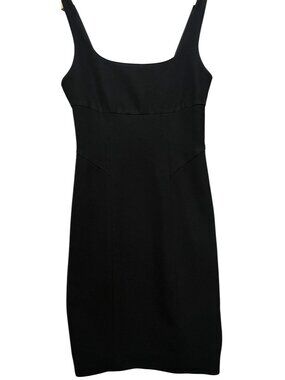 Diane Von Furstenberg Women's Sheath Dress Sleeveless Stretch Size 4 Black Solid
